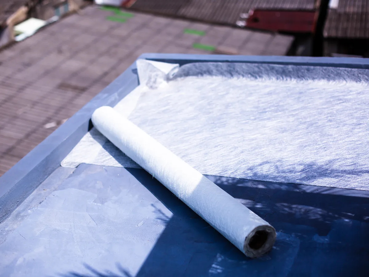 Grp fibreglass matting being laid